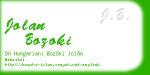 jolan bozoki business card